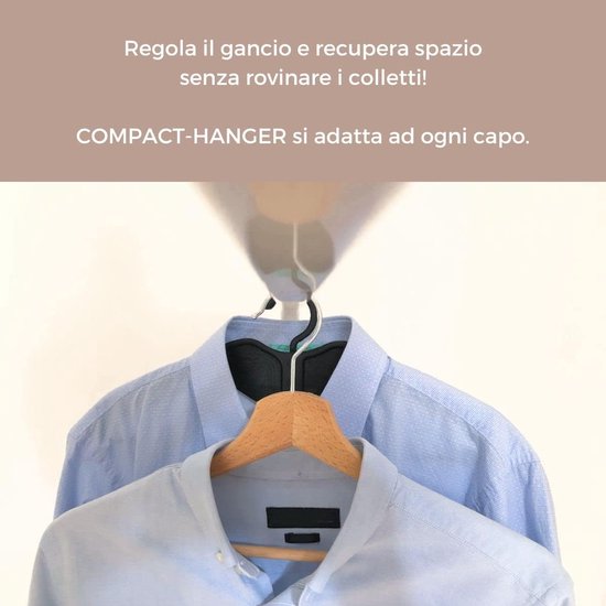 Plaatsbesparende kleerhangers, 20 stuks, met verstelbare haken, kledinghangers, made in Italy, kledinghaken, kapstok, kastorganizer, ruimtebesparend, 20 stuks, wit — afbeelding 5