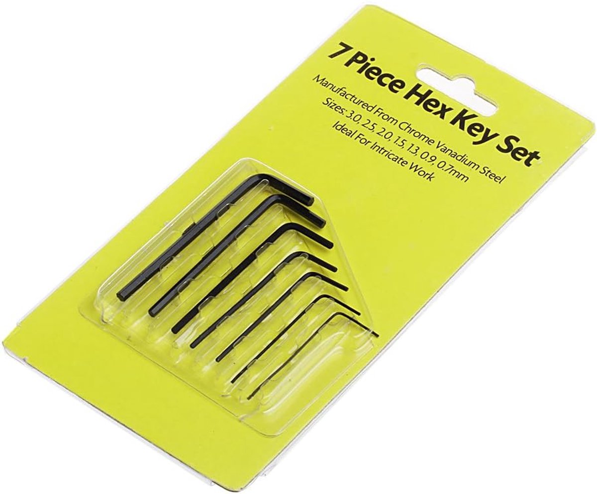 7 Stuks Mini Zeshoek Hex Inbussleutel Set Wrench Schroevendraaier Tool Kit - Zwart