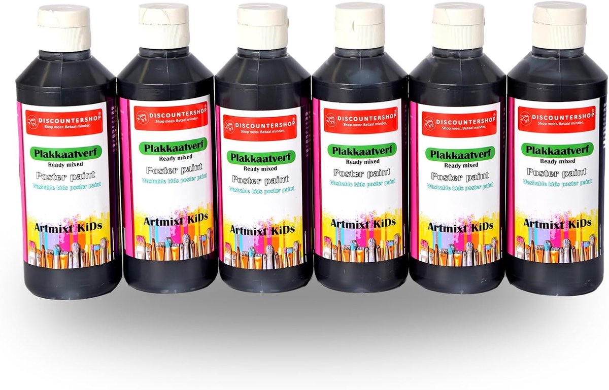 Plaque verf set - 6 tubes zwart - klaar voor gebruik - 100% niet-toxisch - perfect voor kunstprojecten - SnelShoppen