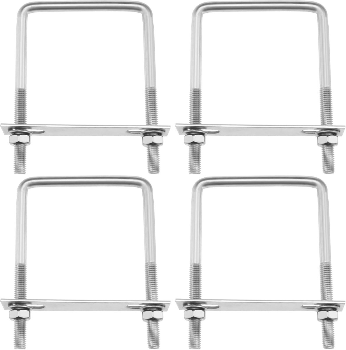 U-Bouten M8 Draad 71mm Binnenbreedte 100mm Lengte 304 Roestvrij Staal U-vormige Klem Bout met Moeren en Platen voor Voertuigen Pijpleidingen Gebouwen
