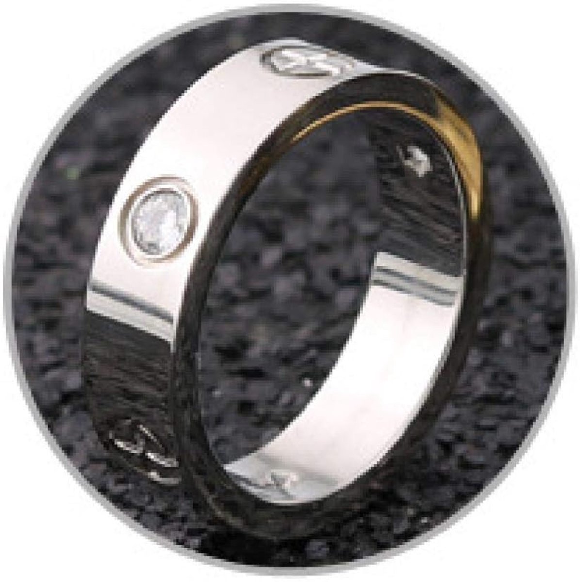 Gold RVS kristallen ring voor vrouwen mannen huwelijksgeschenk verlovingsring, 6, zilver kristal