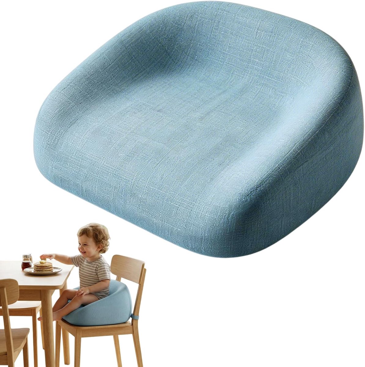 Stoelverhoging, stoelverhoging, kinderboosterstoel, stoelverhoging, stoelen, kind, wasbaar, demonteerbaar, voor eettafel, babybooster, zitkussens, kinderzitkussens, hoogte 6 tot 8 cm