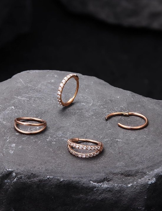 Ringen 18G, Neusring Roestvrij Staal, Helix Ringen, Daith Rings, Septum Ringen, Conch Ring, Rook Rings, Nose Ring Piercing voor Dames Heren Goud Zilver Kleur 8 mm 10 mm — afbeelding 2