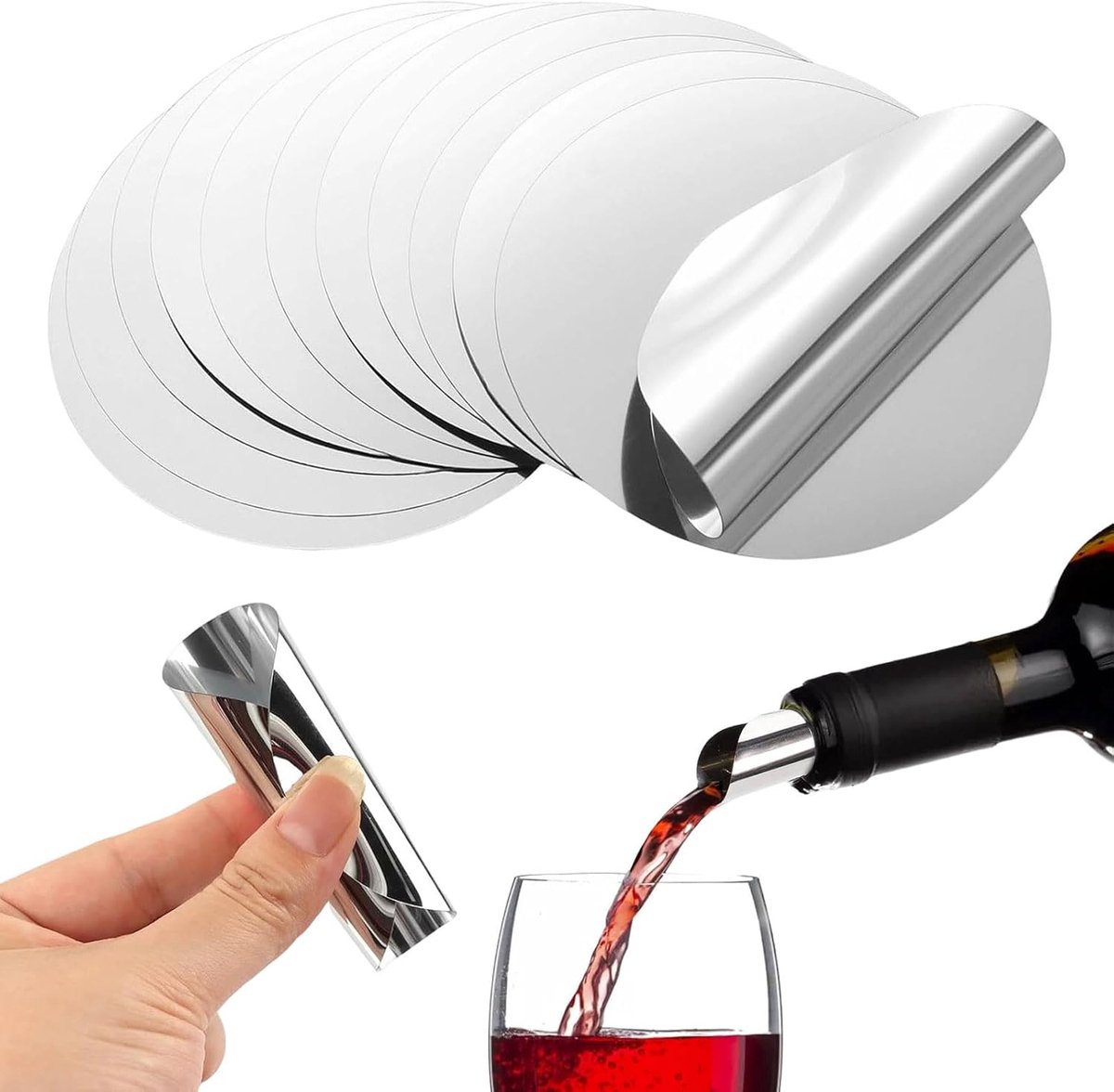 20 stuks druppelbescherming voor rode wijn, 7,5 cm, herbruikbaar, druppelbescherming voor wijn, ruit, schenktuit voor wijn, olie, azijn, ideaal voor restaurants, bars, thuis