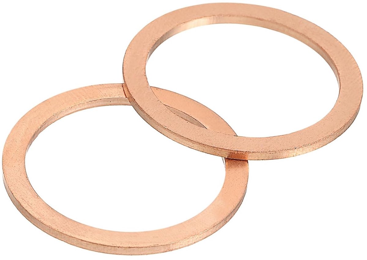15 stuks sluitringen, koper, M24 x 30 mm, metrische metalen platte afdichtringen, koperen ringen, hardware-bevestigingselement voor schroeven, bouten, moeren, veer