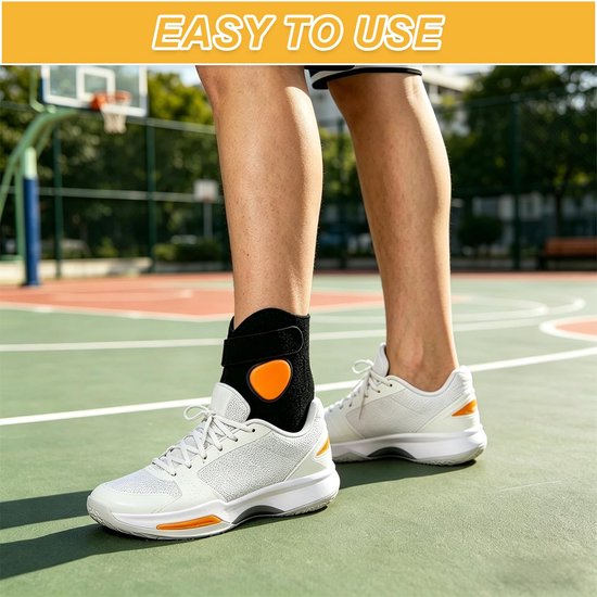 Enkelbrace zwart met schuim en band, past maat M | Stevige Enkelsteun, Comfortabele Enkelbandage, en Ondersteunende Compressie Enkelbrace voor Sport en Herstel — afbeelding 4