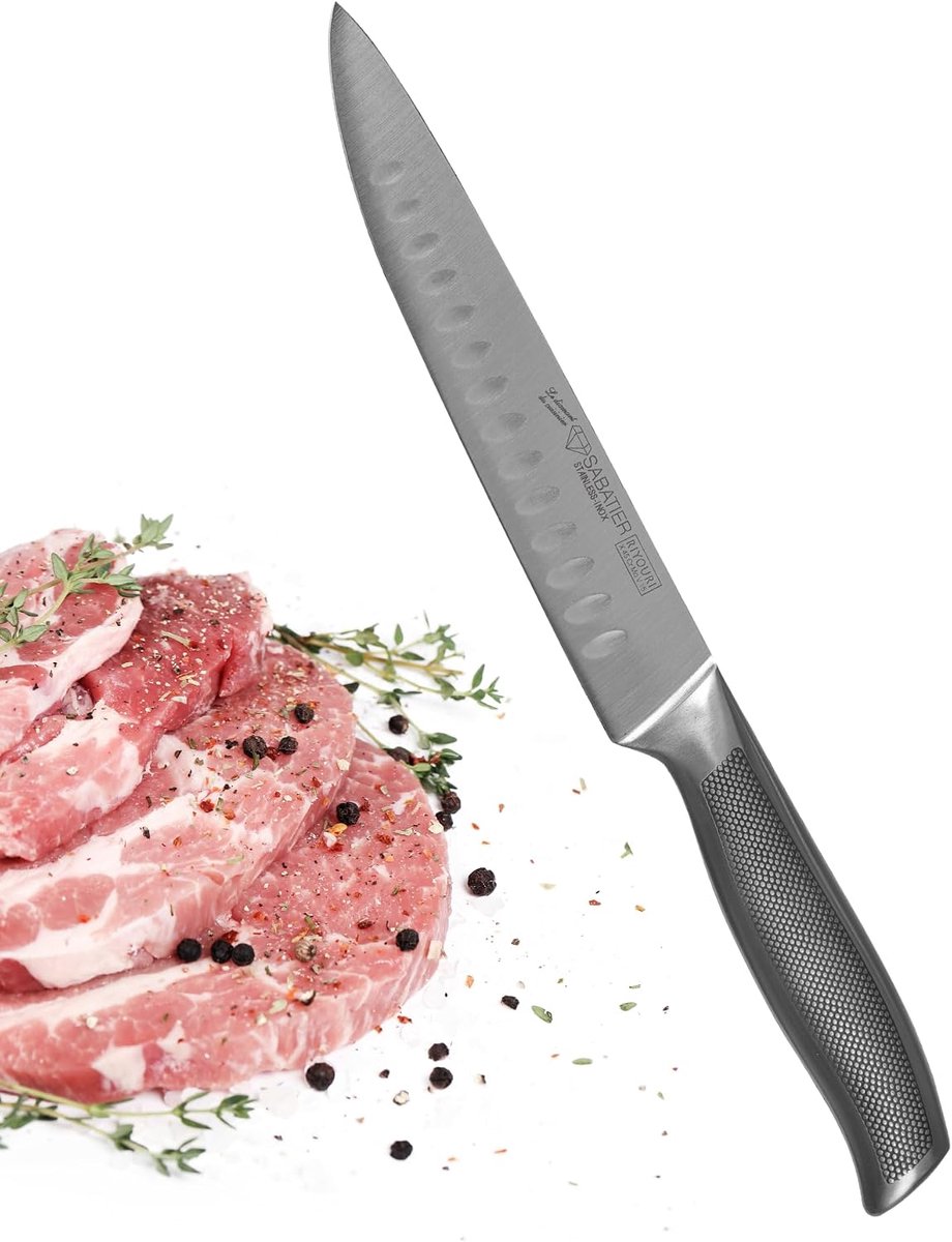 Carving Knife 20 cm - RVS - Antislip structuur - Perfect voor het snijden van vlees - SnelShoppen