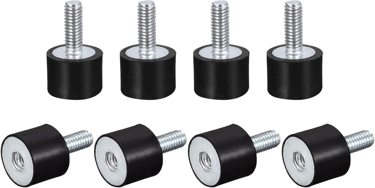Sourcing map 12 stuks rubberen houders M5 stekker/bus trillingsisolator schokdemper voor garage motor luchtcompressor auto boot bobbins D15 mm x H 15 mm