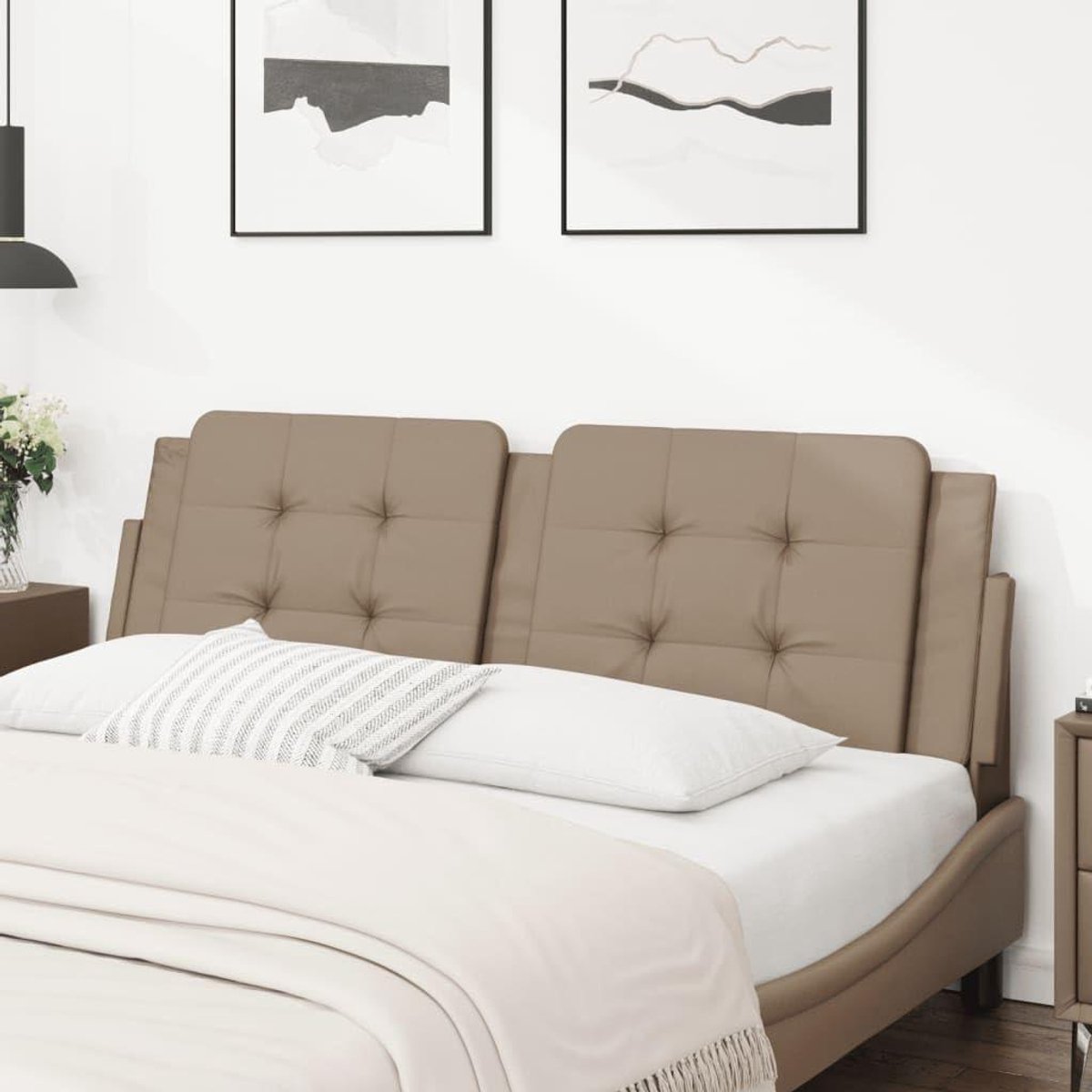 Hoofdbordkussen - Bedkussen Hoofdeinde - Comfort in Bed - Met Ritssluiting - 160 cm - Cappuccino Bruin
