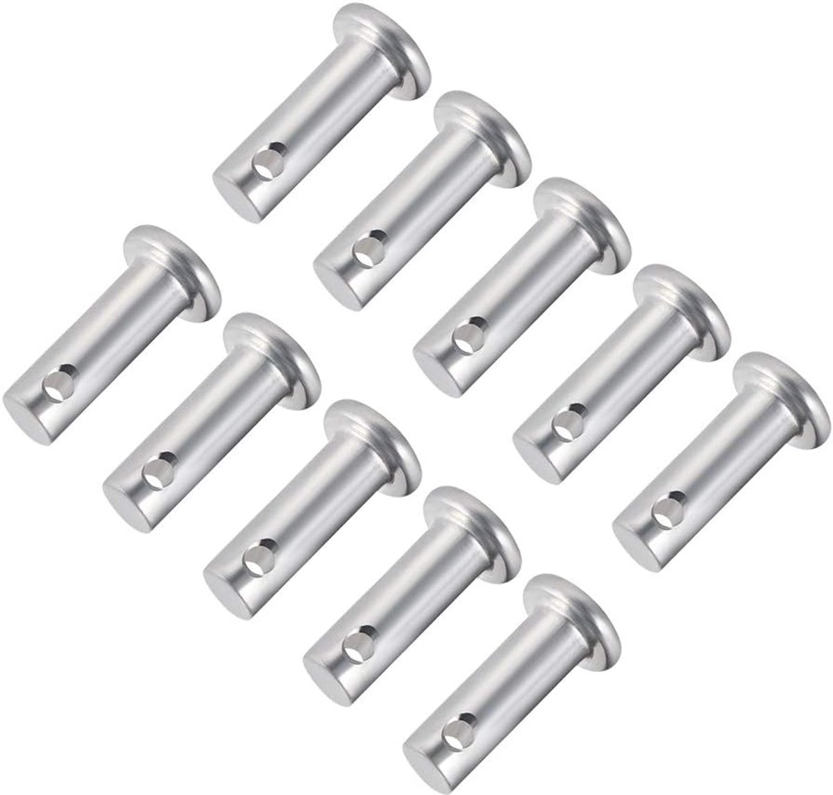 Sourcing map 10 stuks eengat vorkbouten 8 mm x 20 mm platte kop verzinkt staal 6mm x 16mm 10 Pcs