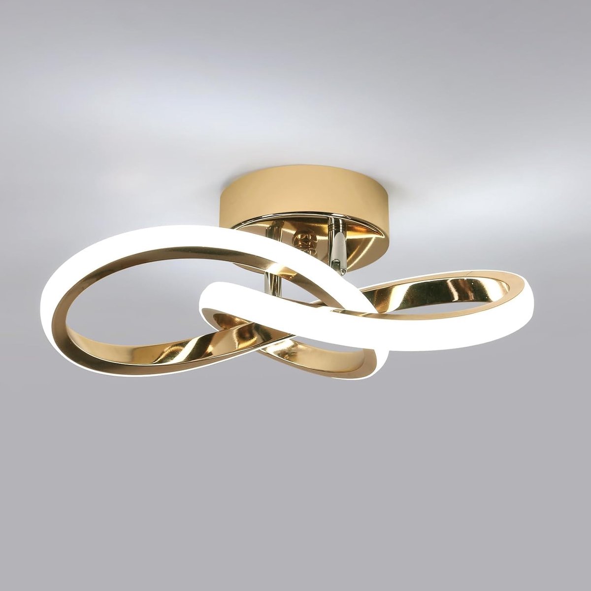 Moderne LED Plafondlamp, 22W 2500LM LED Plafondlamp Goud voor Woonkamer Slaapkamer Keuken Gang, Wit Licht 6500K