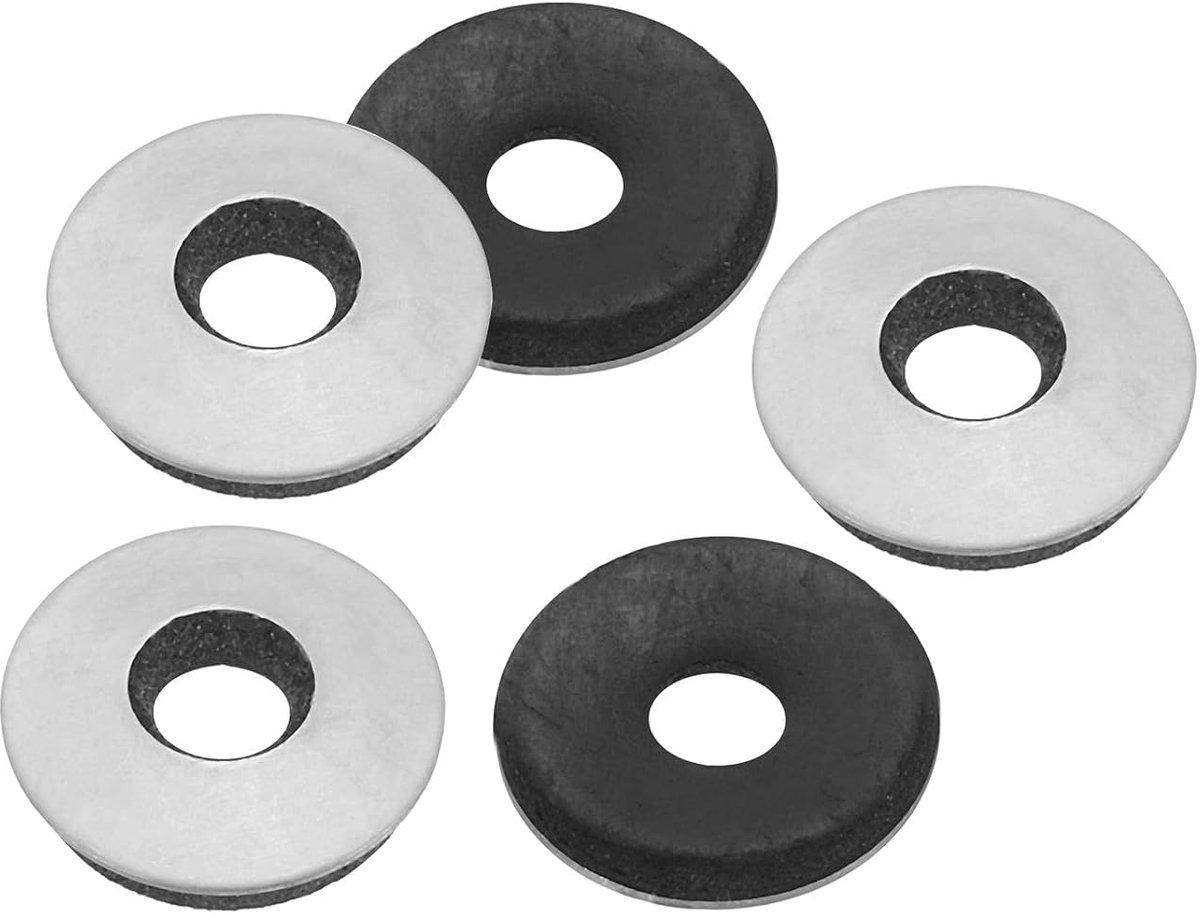 5,5 x 16 mm EPDM Bonded afdichtingsringen, 80 stuks, 201 roestvrij staal, gebonden afdichtringen van neopreenrubber voor marine-boutenvoorziening (#12)