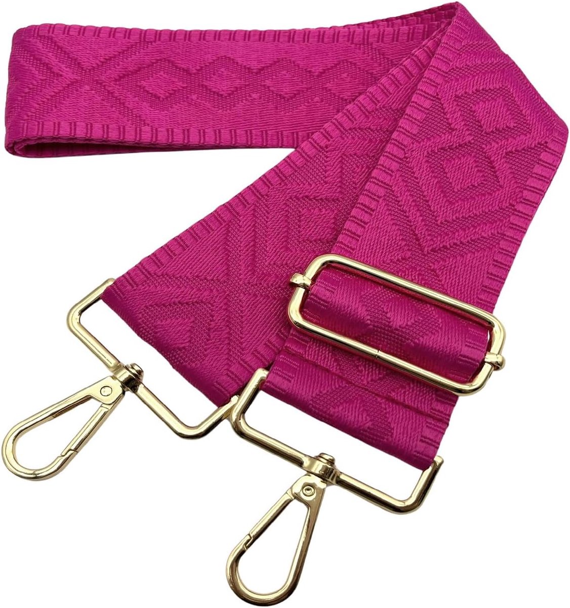 Tasriem, breed 5 cm schouderriem, gouden karabijnhaak, schouderriem voor dames, handtassen, crossbody, roze, zelfbouw
