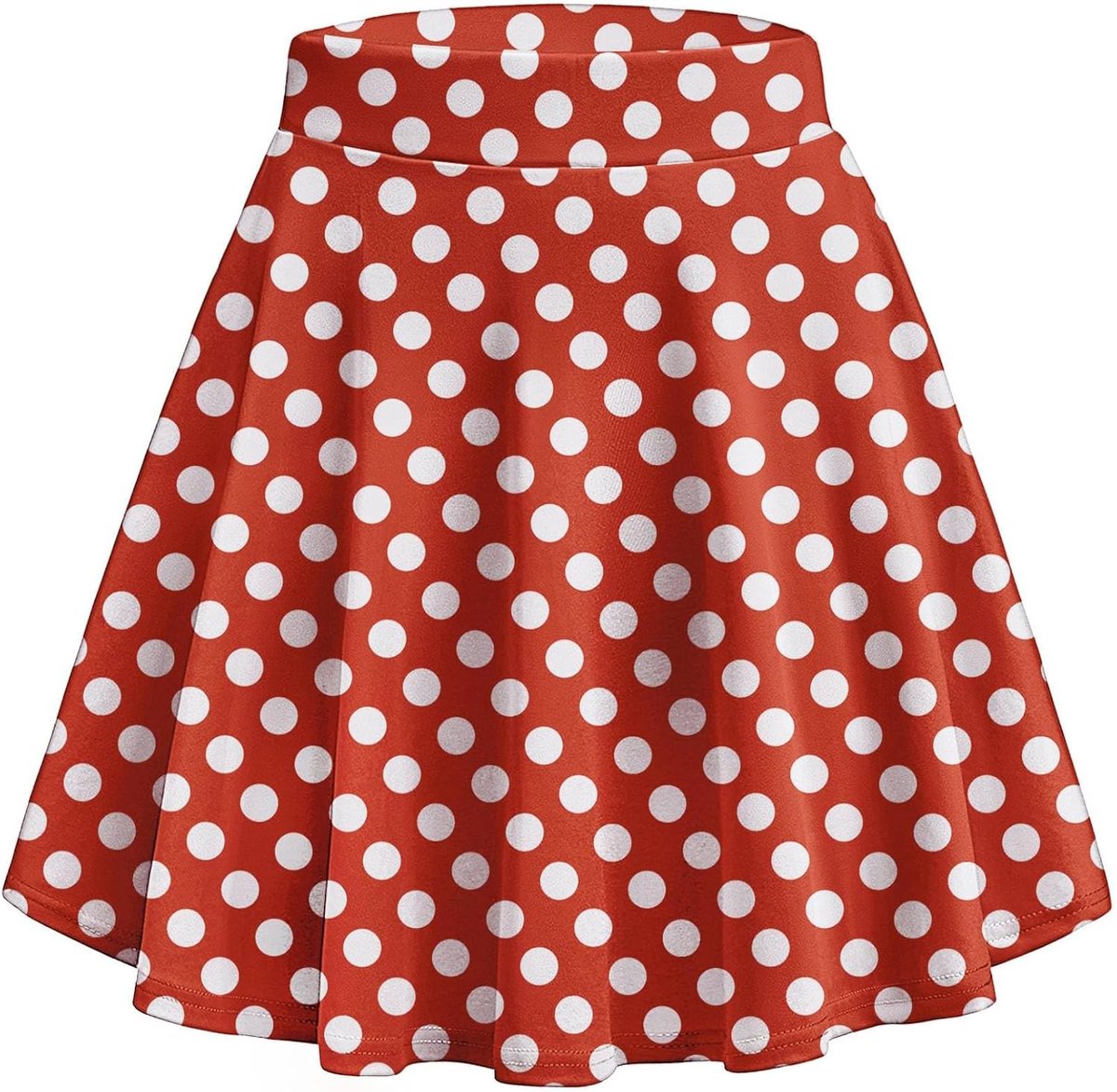 Rok voor dames, korte minirok, elastische taille, skaterrok, A-lijn, plooirok