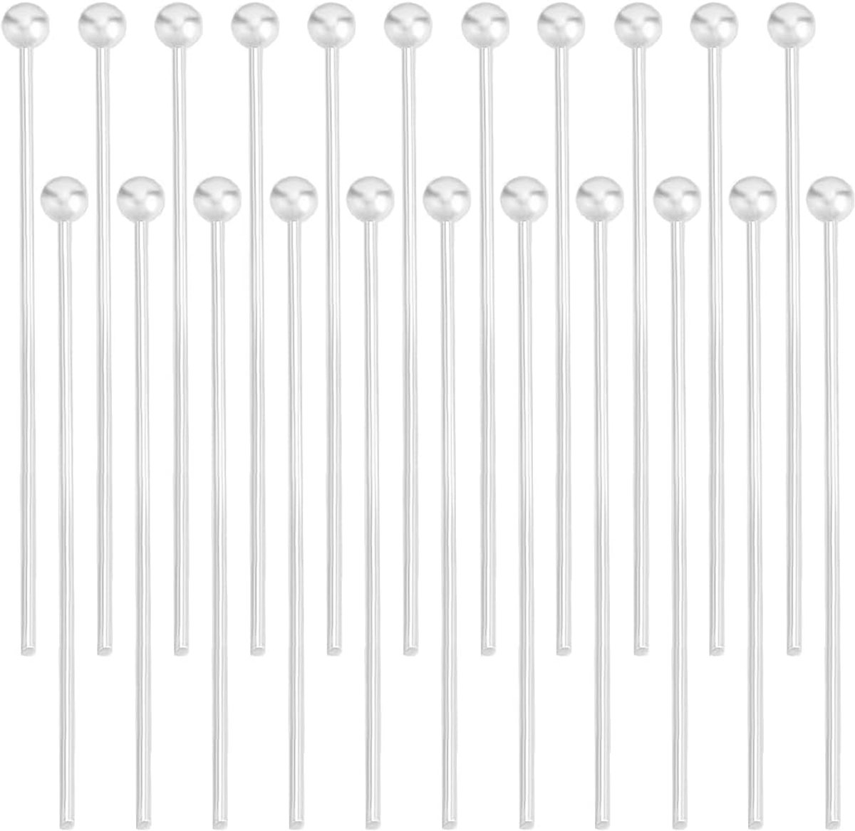 1 doos met 200 kogelpinnen voor sieradenmaking 925 kogelpinnen met kogelkop van sterling zilver 30mm