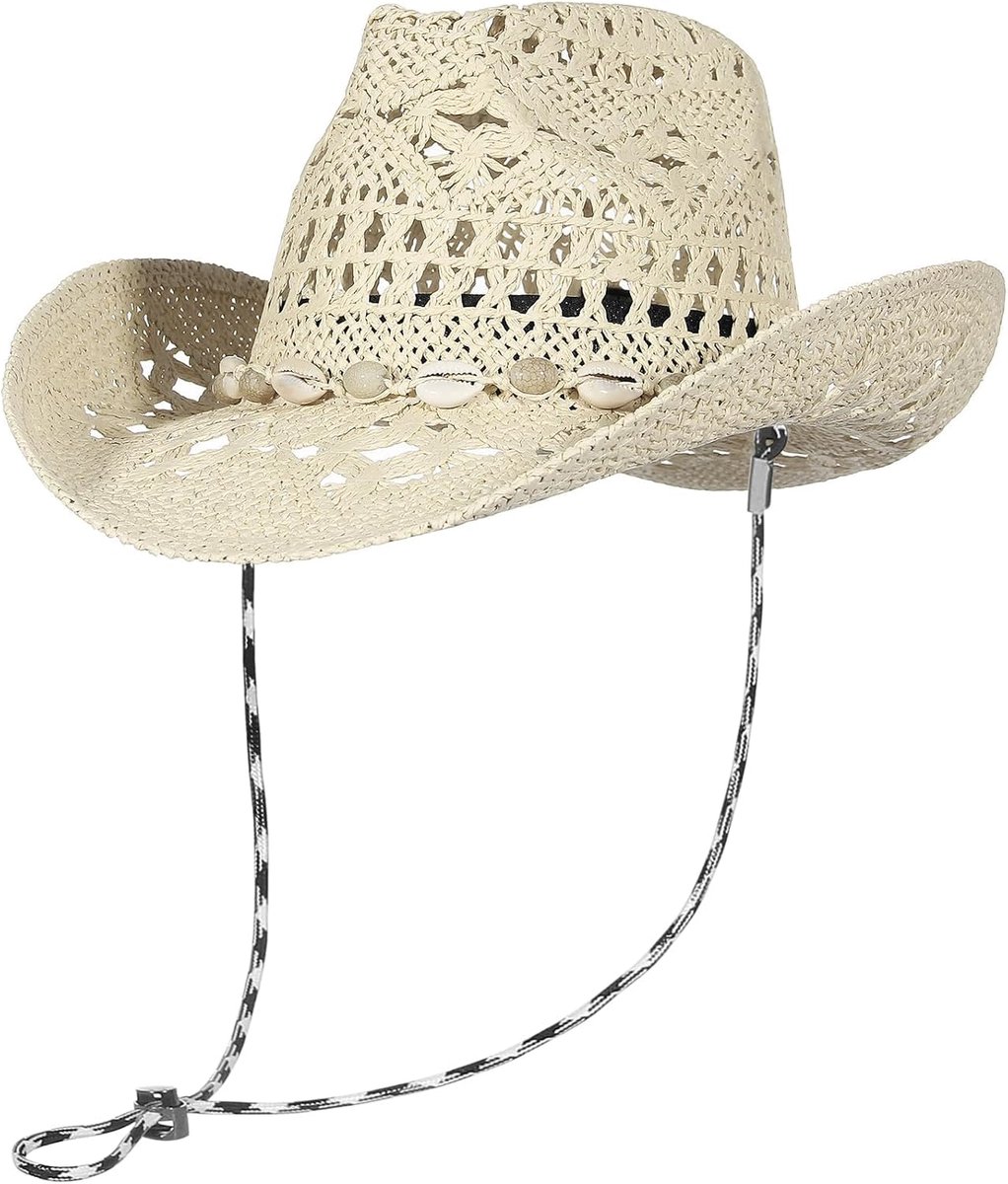Handgeweven Westerse cowboyhoed met brede rand Stro Panama zonnehoed voor dames en heren Bohemian strandhoed