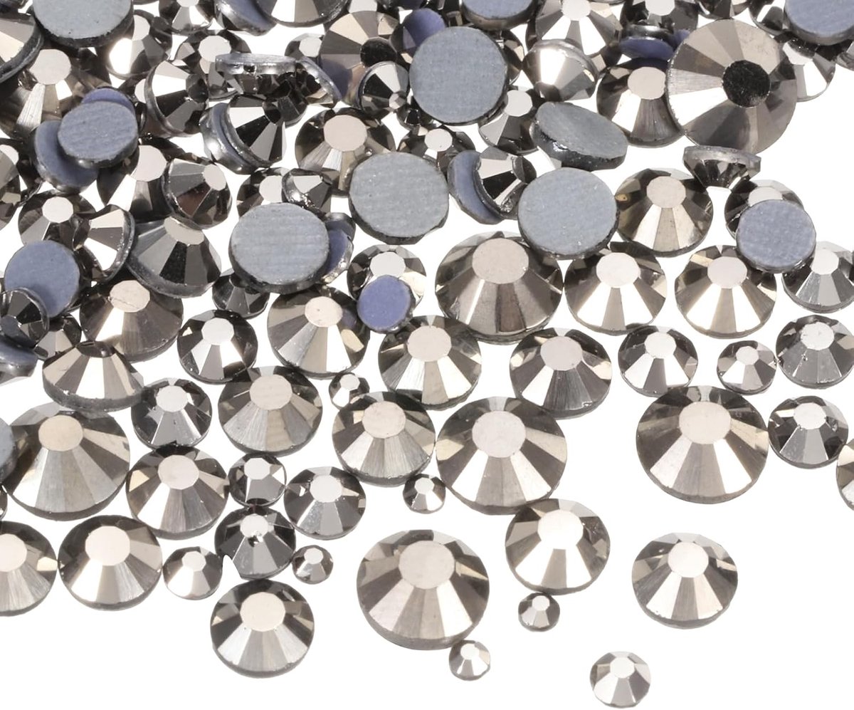 400 stuks hotfix-kristallen met platte strassteentjes, kristalglas, edelstenen met transparant zakje, kit voor nagels, voor kunsthandwerk, kleding, doe-het-zelfdecoratie, 5 maten (SS6-SS20