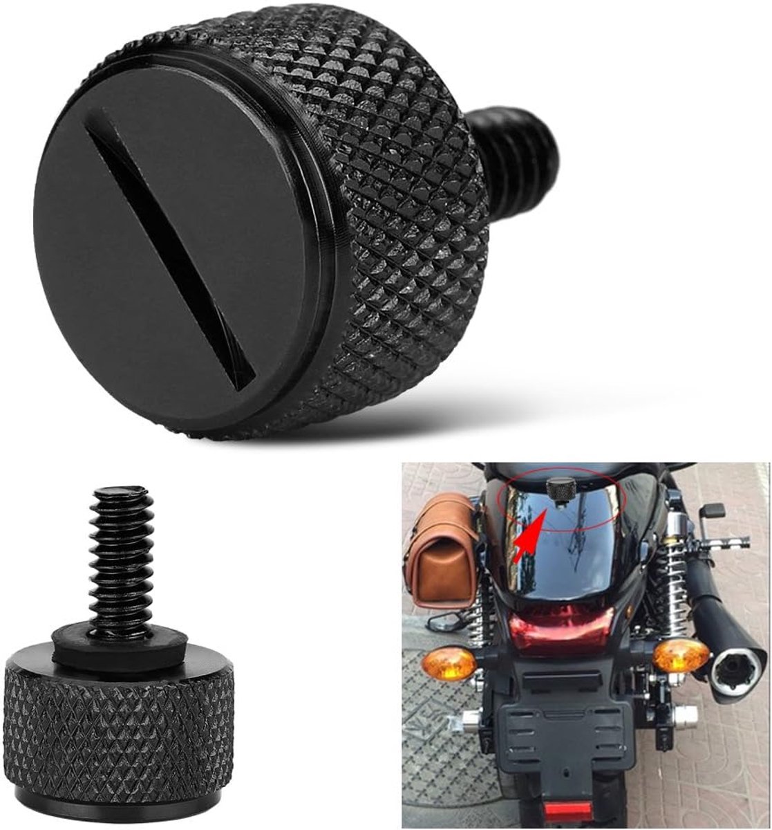 Motorzadelbout Bevestigingsschroeven Geanodiseerd aluminium 5 kleuren voor/Softail/Road King/Touring/Dressoir(Zwart)