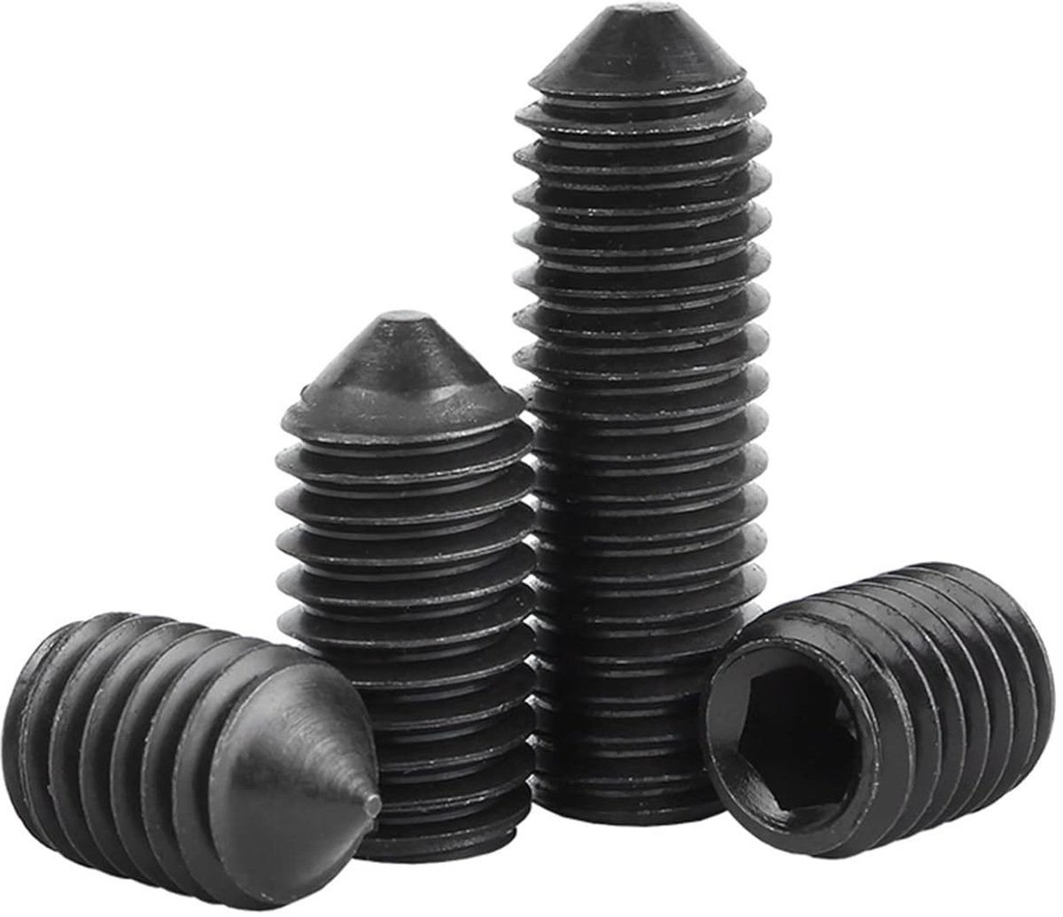 x 40mm 10 Pcs Kegel Punt Set schroeven 12.9 niveaus Gelegeerd staal Hex Socket dop Puntige tip Allen Knoppen
