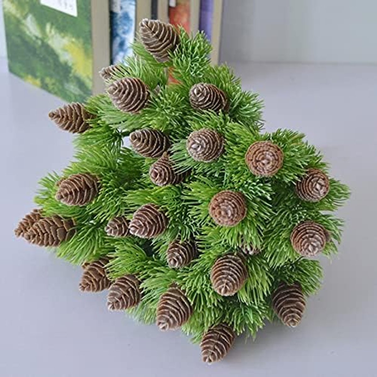 Kunst Kerstboom Ornamenten 7 Branches Pine Nuts Cones Fake Planten Gras Decoratie Home Party Decor Kunstplant (Grootte : A)