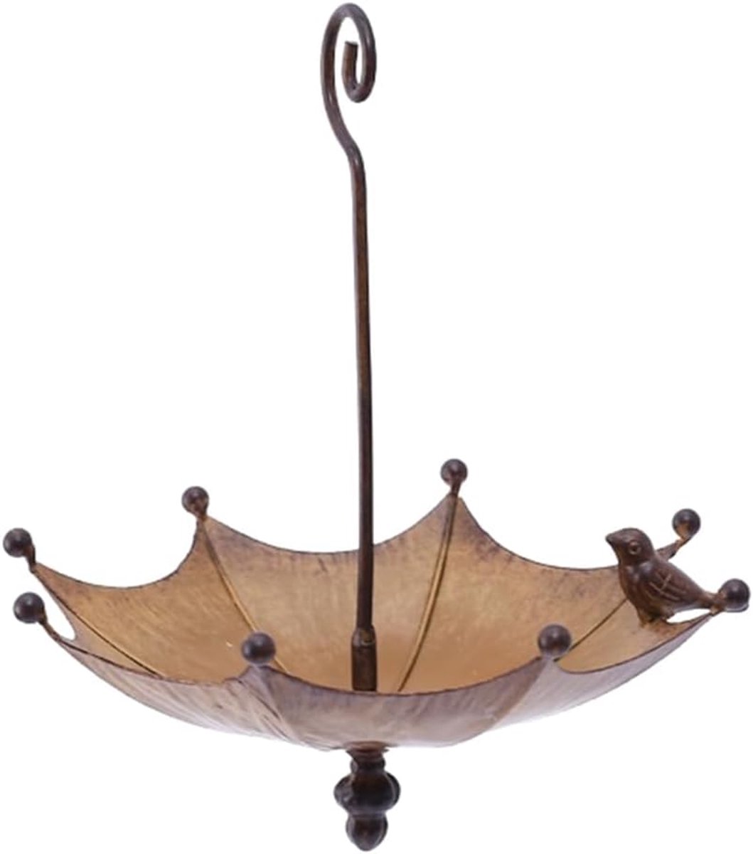 Paraplu-vormige vogeltrog, hangende vogelvoederbak voor buiten, metalen vogelbadvijver of drinker
