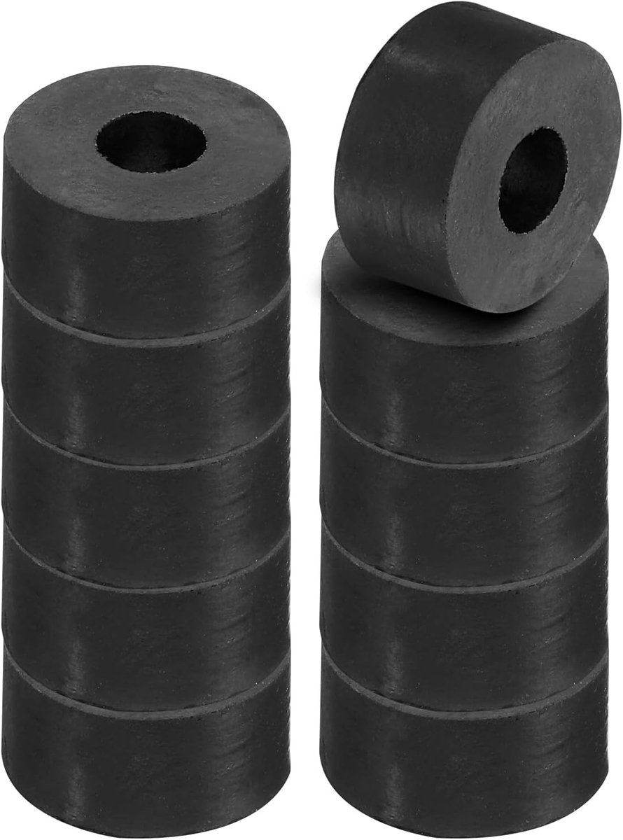 Veelzijdige rubberen spacer, 10 stuks 0,8 inch OD 0,31 inch ID, 0,4 inch dikke neopreen ronde anti-vibratie-isolatiepads isolator rubberen bussen spacer-sluitringen voor HVAC-bouten