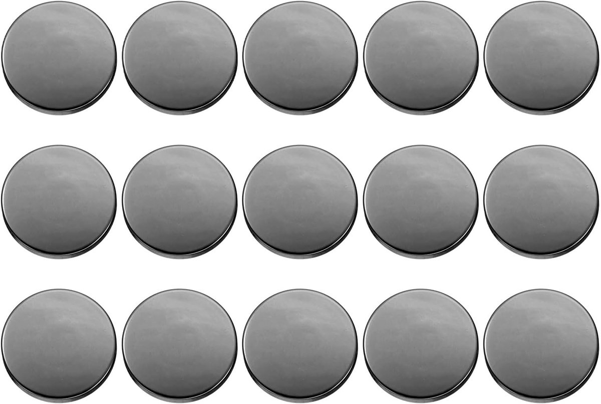 Knopen, 25 mm glanzend oppervlak, ronde oogknopen, knutselknopen, reserveknopen, buttons voor doe-het-zelf mannen, vrouwen, pak, wollen jas, hemd, broek, zwart