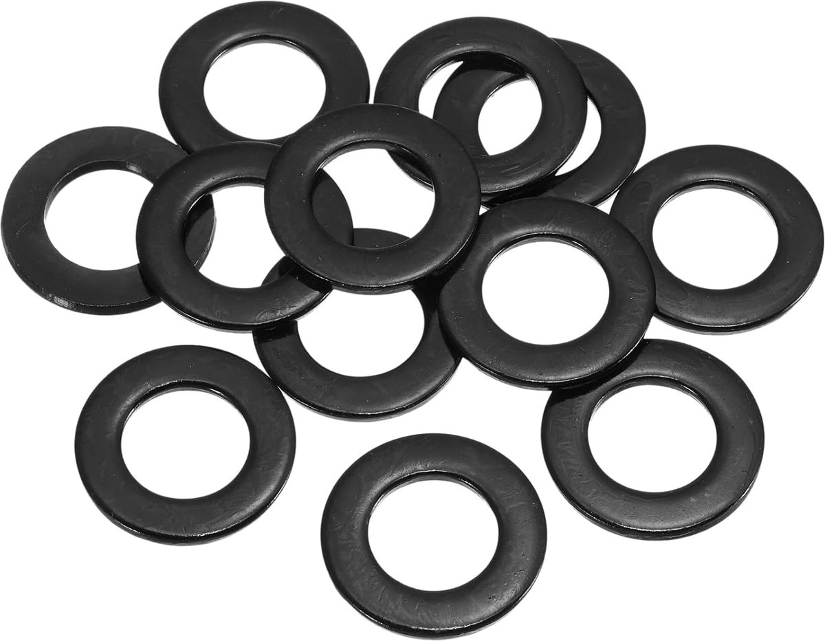 12 stuks platte sluitringen M18 boring x 34 mm buitendiameter metalen sluitringen roestvrij staal 304 zink zwart platte afdichtingen voor schroeven en bouten