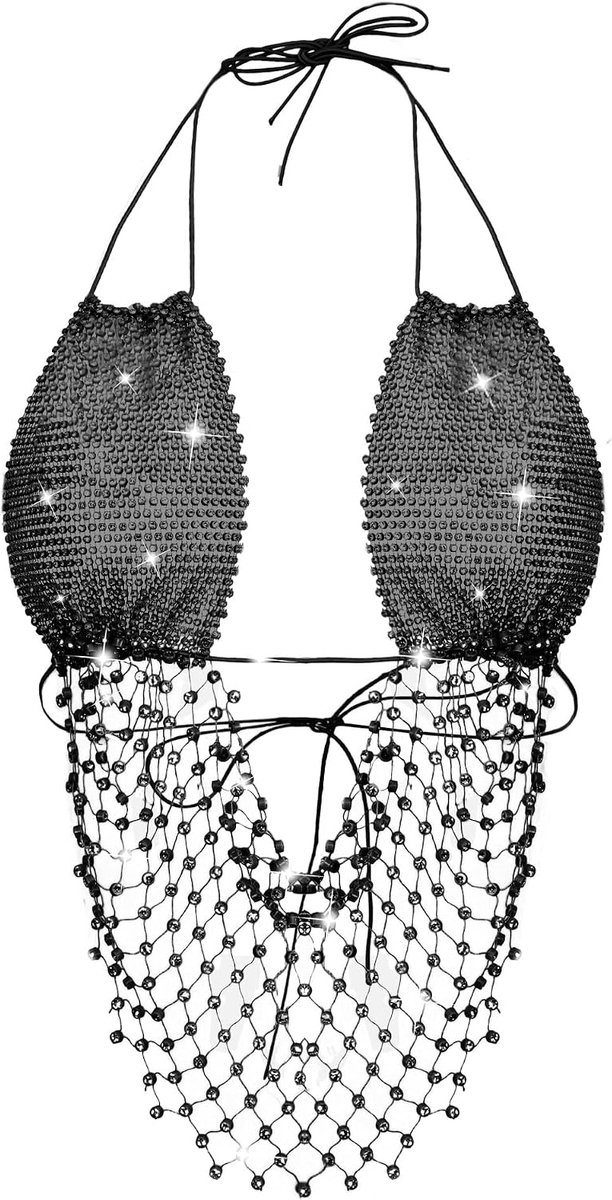strass korte top voor dames, verstelbaar, blote rug, clubwear, uitgesneden, sexy, mouwloze tanktop, nachtclubfeest