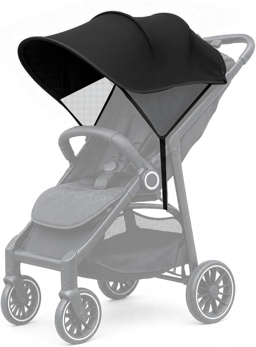 Parasol voor kinderwagen - opvouwbaar - ademend - UV-bescherming, eenvoudig te installeren - SnelShoppen