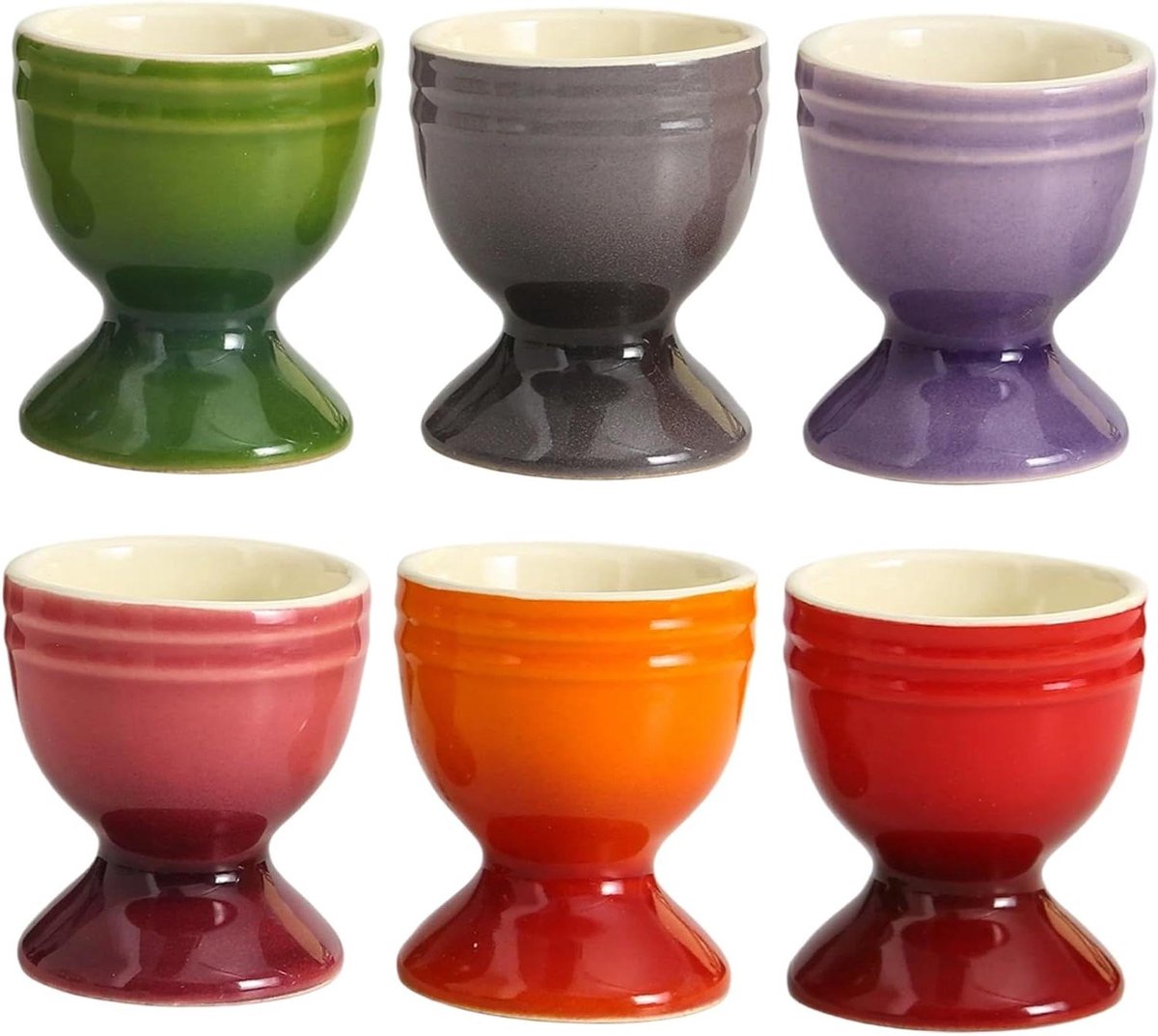 Eierdopjes Keramiek - Eierhouders Ontbijt Eierdopjes - Ontbijt Serveren - Antislip Basis - 6.5x2cm - Multicolor
