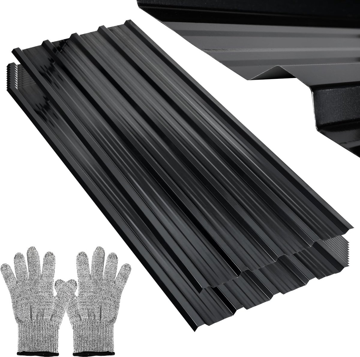 Dakplaat trapeziumplaat dakplaten antraciet – 12 stuks golfplaten, 129x46 cm, waterdicht en roestvrij, ideaal voor carport, metalen wandbekleding en stalen daken
