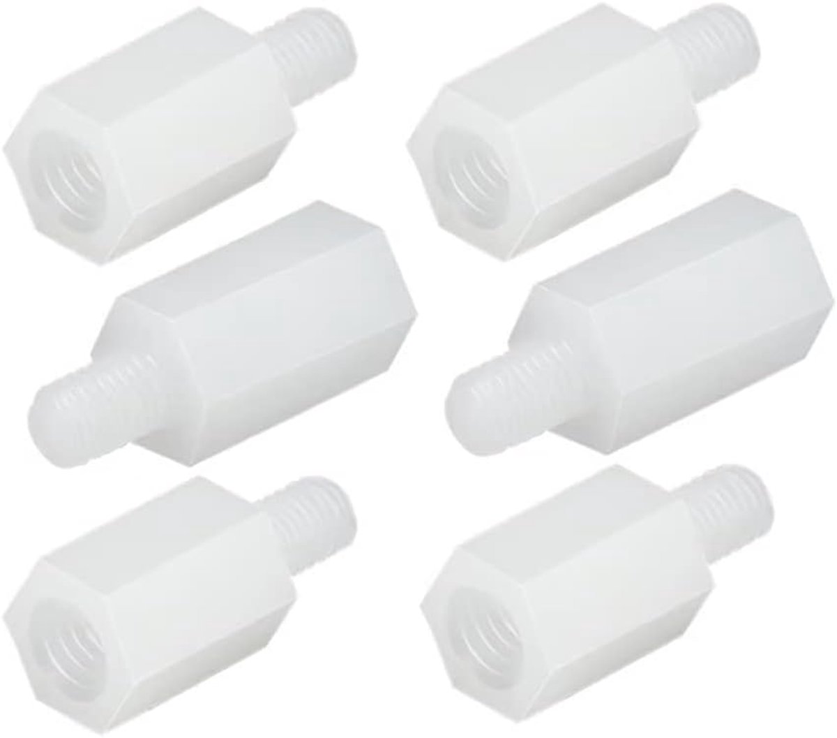 Vrouwelijke Nylon Hex Spacer Standoff Schroef Moer Schroefdraad Pijler voor PCB Moederbord M5x40+6mm (10 stuks)