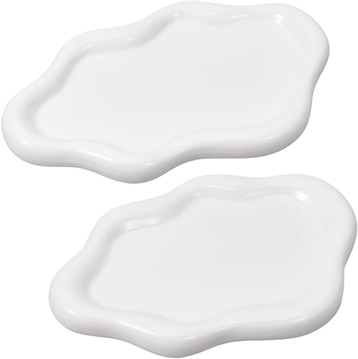 2 Stks Cloud Trinket Schotel, Keramische Witte Sieraden Tray Trinket Schotel Decoratieve Wolk Vanity Ring Houder Schotel Leuke Sieraden Plaat Kom Kamer Decor Esthetisch voor Vrouwen