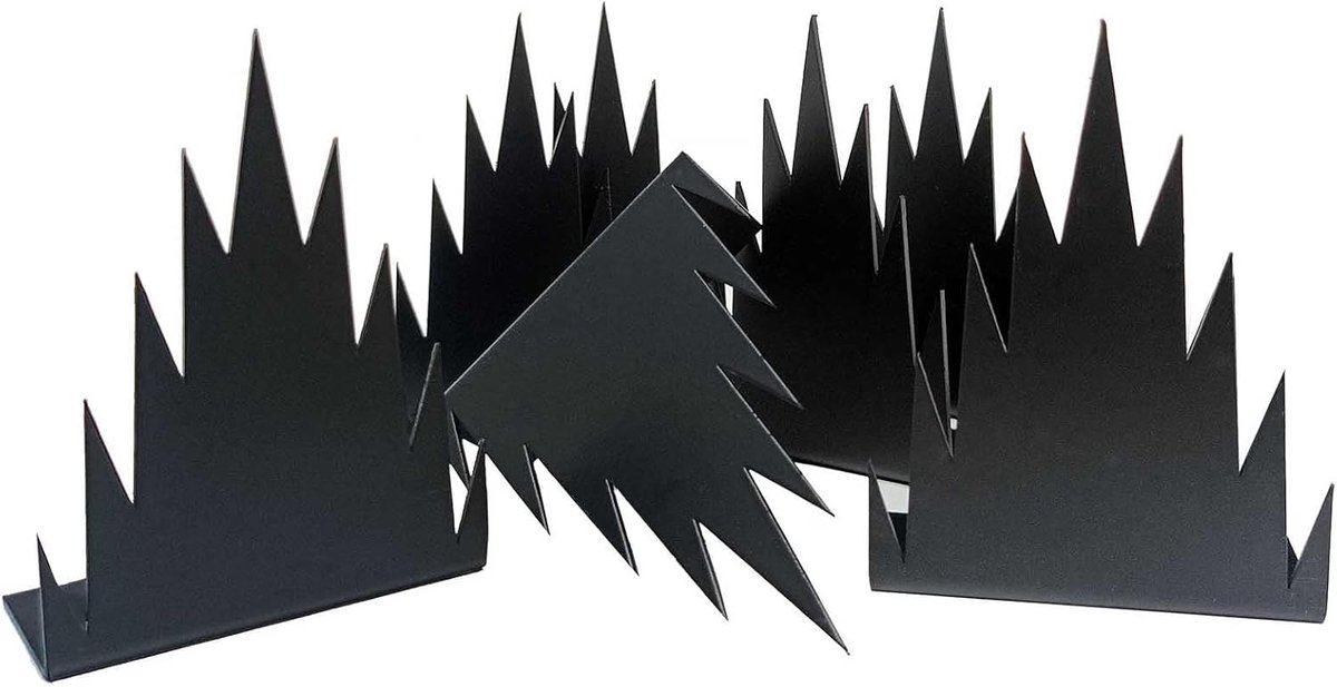 Metalen veiligheidshek spikes met schroeven veiligheidshek spikes outdoor anti klim spikes voor houden verdedigers afstotend dief weg schrikken eekhoorn home security verbetering (zwart) (24)