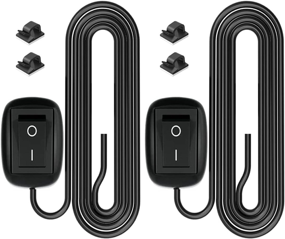 2pcs Plakken Type Schakelaar Auto Drukknop AAN/UIT 12V-230V 10A Opbouwschakelaar Waterdruppelvorm DIY Autoschakelaar SPST Tuimelschakelaar met 1m Kabel