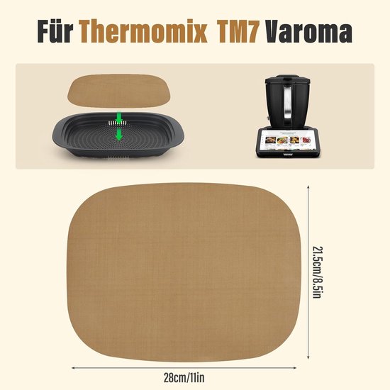 Bakfolie voor Thermomix TM7 Varoma, herbruikbaar bakpapier als perfecte accessoire voor Thermomix TM7-accessoires, hittebestendig tot 250 °C, vaatwasmachinebestendig — afbeelding 4