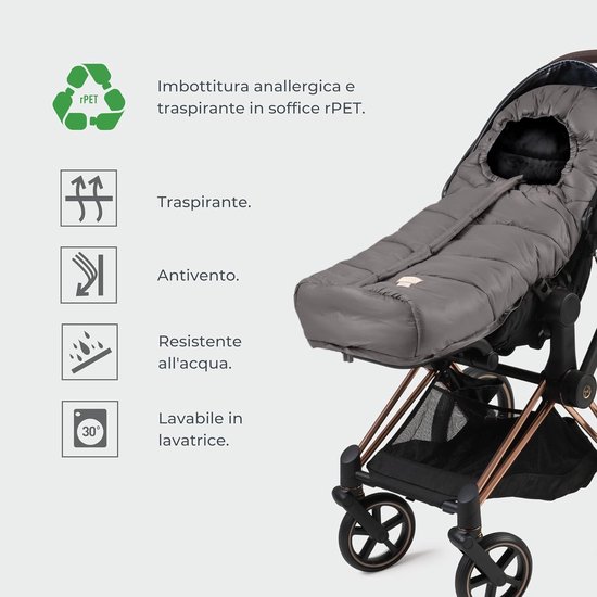 Voetenzak Baby - Baby slaapzak - Warm en droog houden - Universeel en weerbestendig - 100 cm - Blauw — afbeelding 4