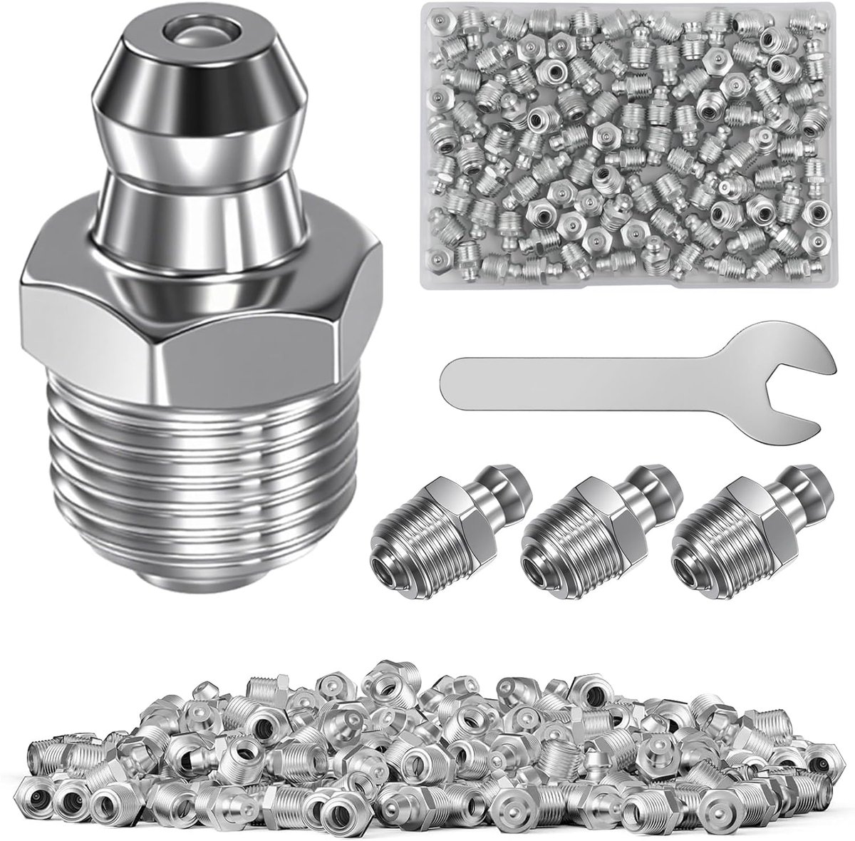 Nippels M6x1mm, Metrische Smeernippels Met Sleutel, Rechte En Haakse Smeernippels, Conische Nippels Voor Auto's, Landbouw- en Industriële Machines