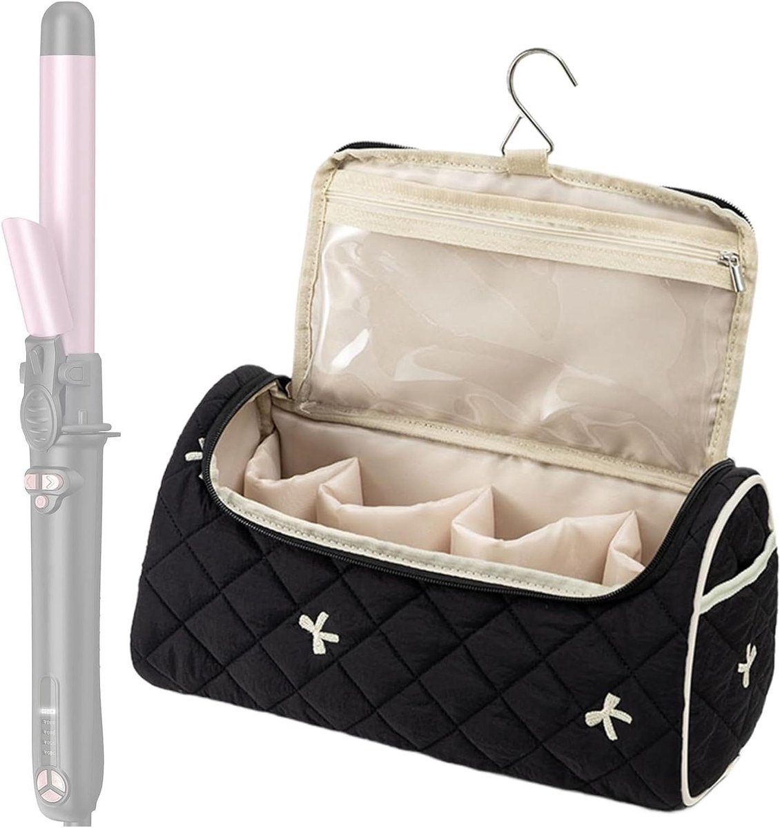 Haarstyling Organizer Tas - Reistas Föhn - Reis Organisatie - Hittebestendige Constructie - 35 x 18 x 5 cm - Zwart