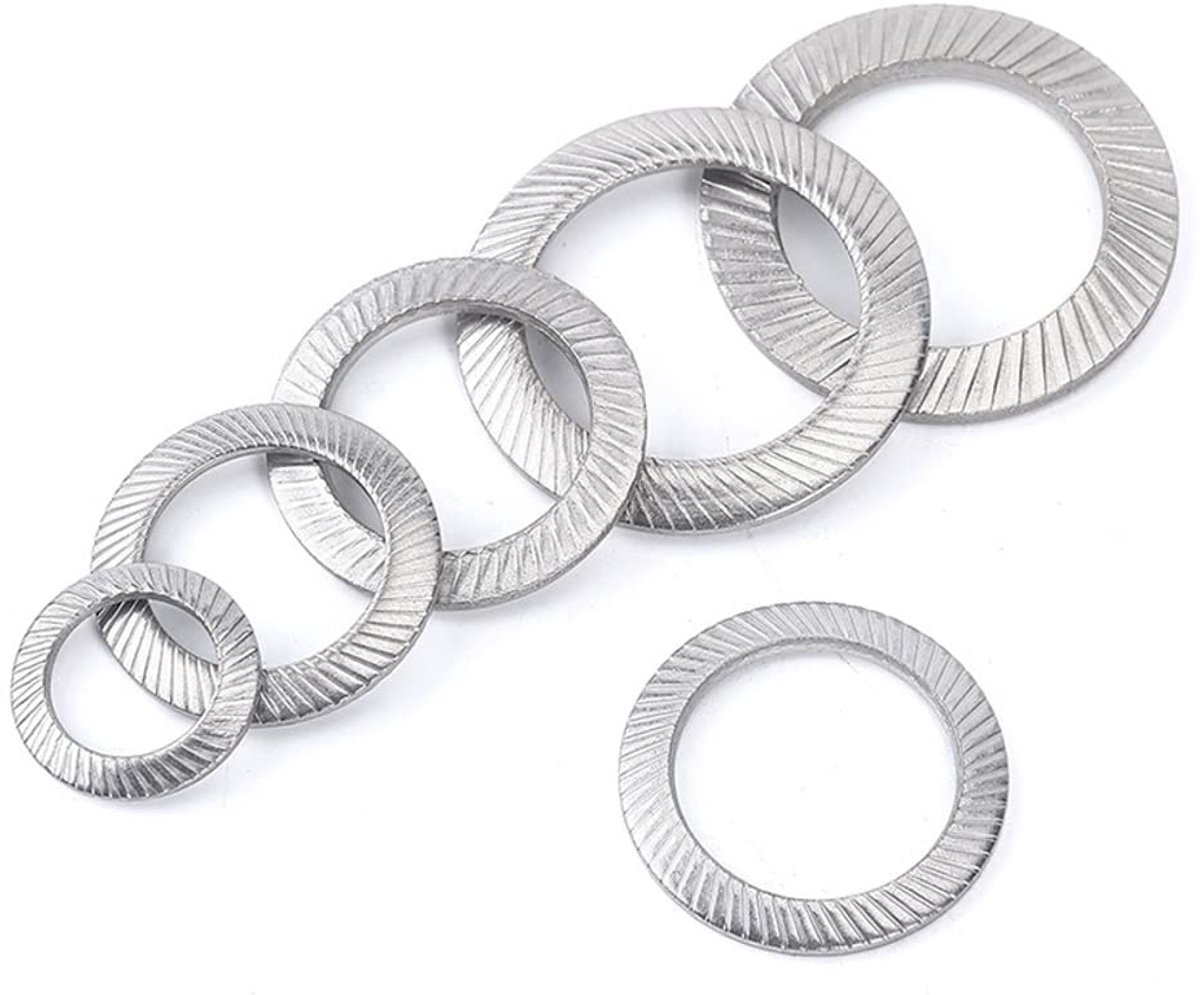 304 roestvrijstalen metalen borgring ronde dubbelzijdige tandring zwarte anti-losse zelfborgende sluitring M2.5, 90 pcs