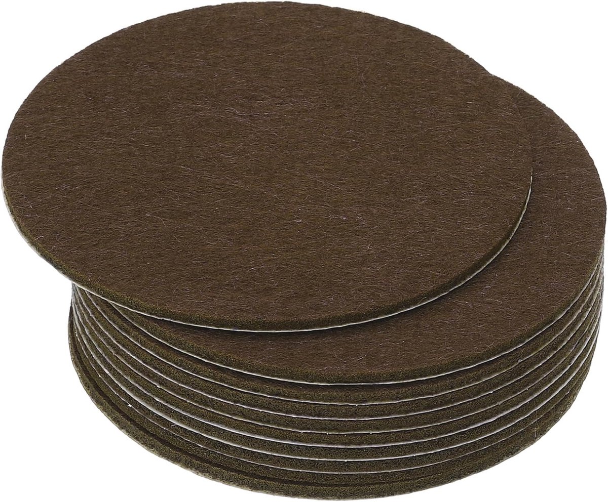 10 x 2 mm diameter lampvoet vilt, 10 stuks 2 mm dikte, ronde zachte lijm, antislip, krasbestendig, vilt voor lamp, meubels, doe-het-zelf ambacht, koffie