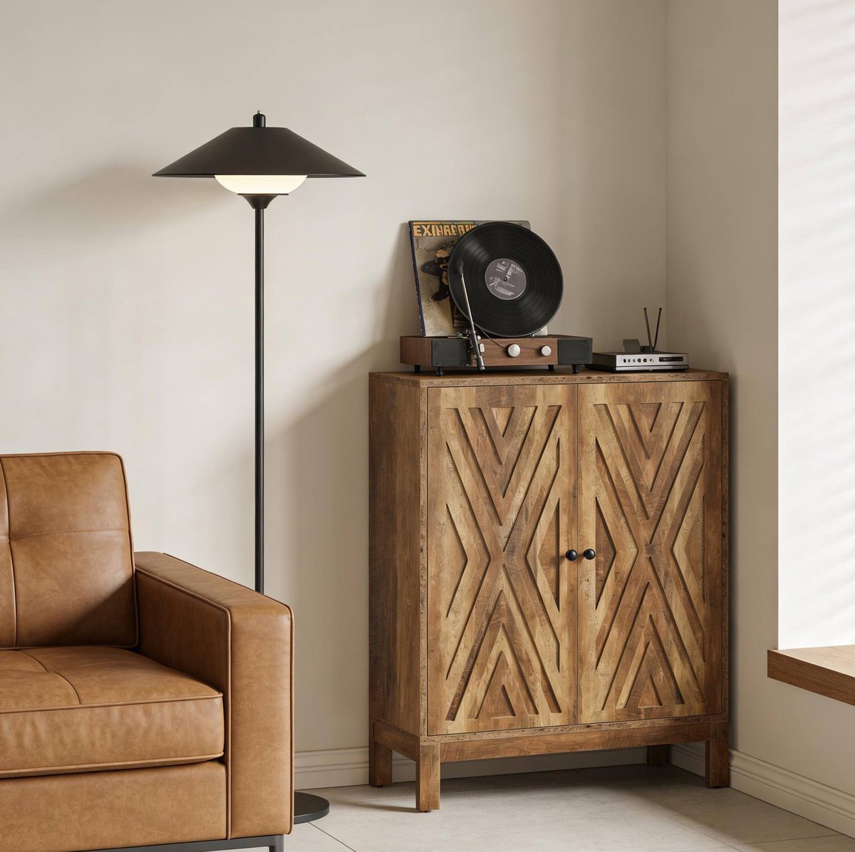 Schoenenkast - Industrieel Design Met 2 Deuren En Verstelbare Planken - Rustiek Bruin - 90x35x110 Cm