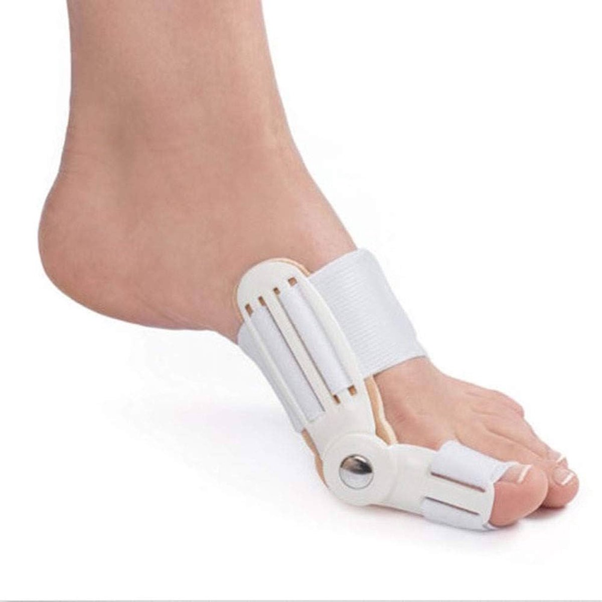 2x Teencorrector - Hallux valgus corrector - Teenbrace - Teenspalk - Nachtspalk teen - Voetspalk - Set van links en rechts - Wit - Jonyx