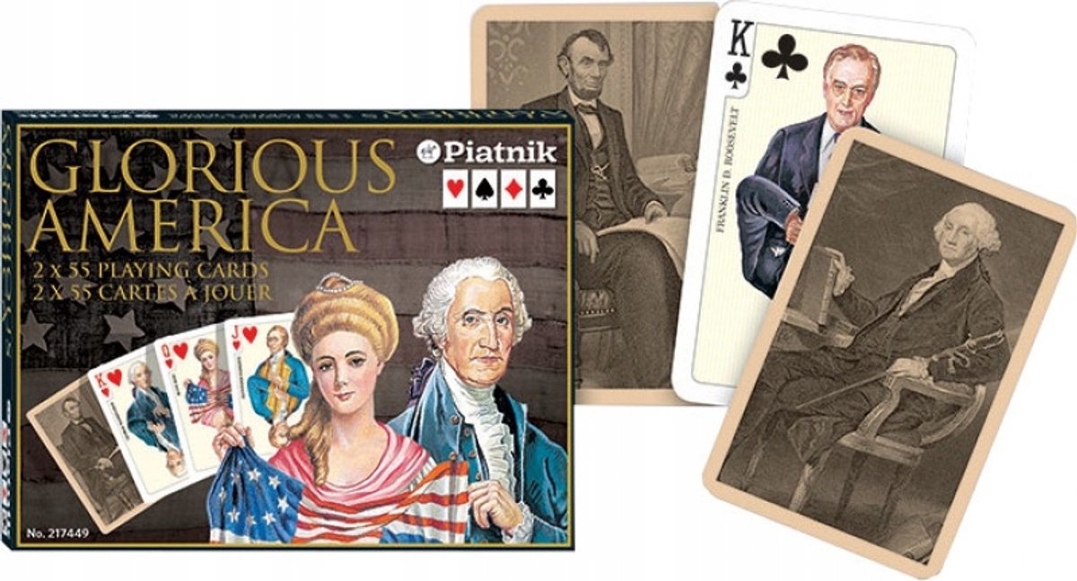 Piatnik Glorious America Speelkaarten - 2 Talen, 55 Kaarten
