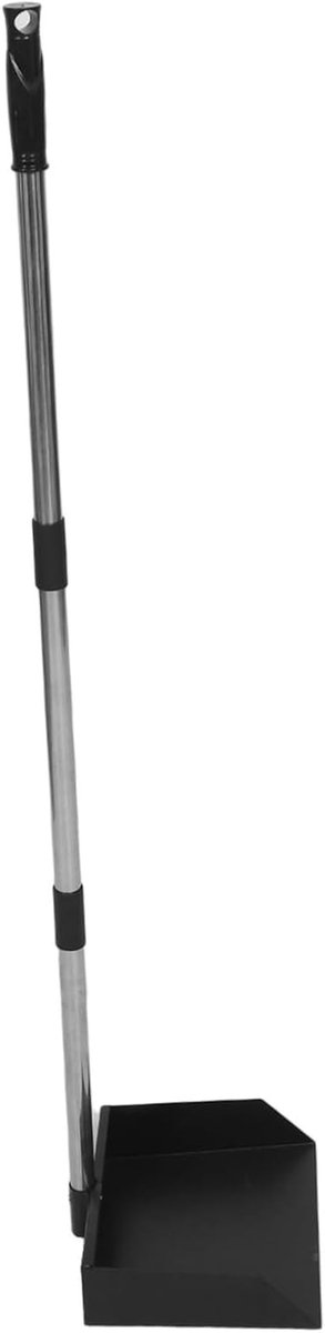 Standaard Stofblik - Grote Stoffer Lange Steel Stofblik - Buiten Schoonmaken - Roestvrij Staal - 107.5 cm - Zwart