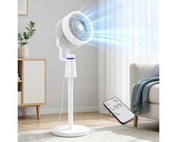 Staande Ventilator - Vloerventilator Stille Fan - Ruimtekoeling - Dubbele Oscillatie - 96.5 cm…