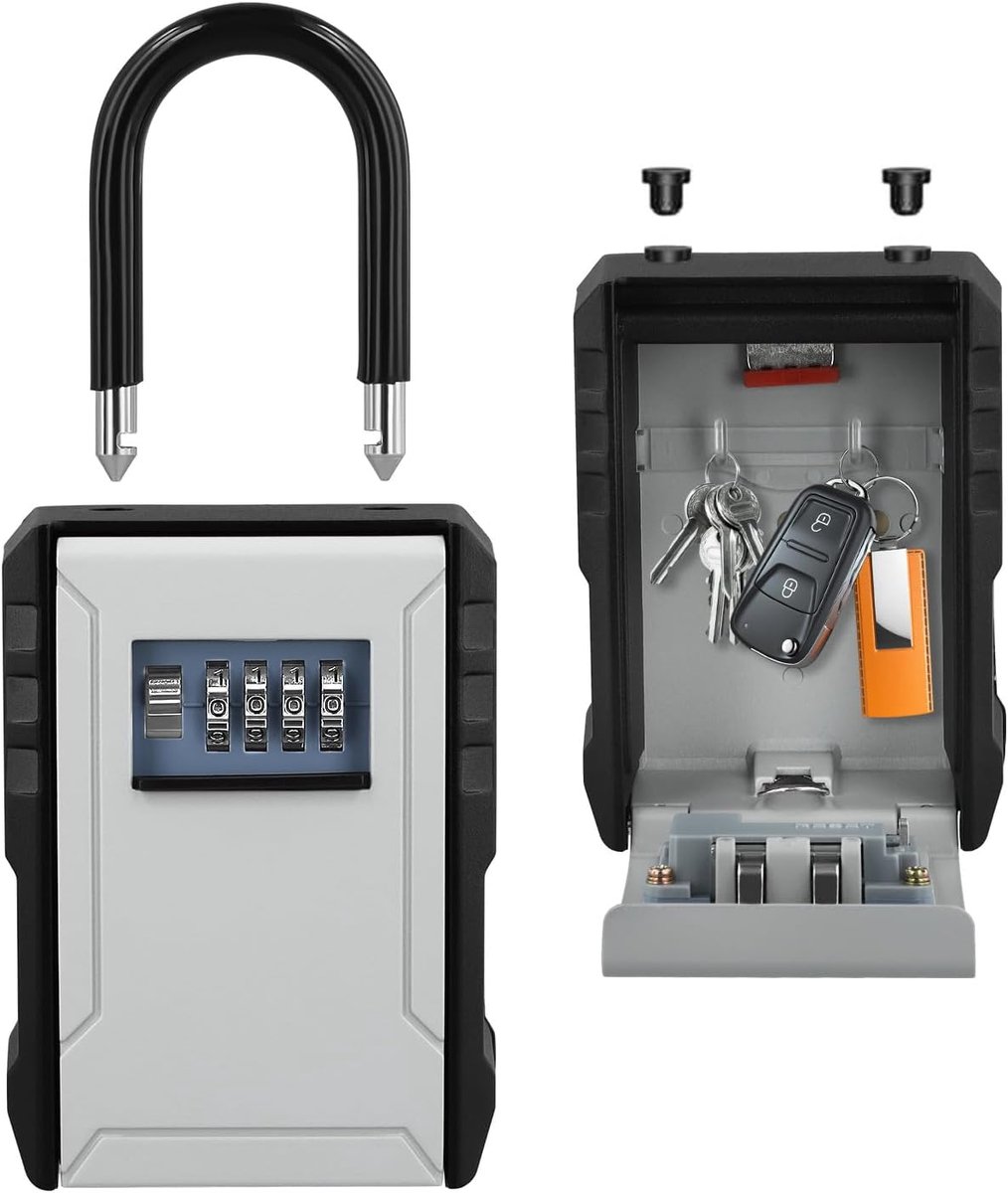 Sleutelkast met 4-cijferige code - aluminium legering - waterdicht en roestvrij - voor buitengebruik - SnelShoppen