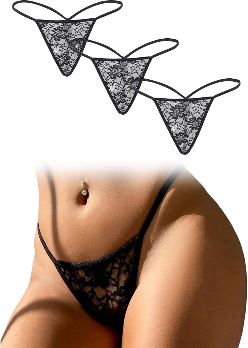 Tanga Dames Verleidelijke Lage Taille - Kant G-String Mini String - Sexy Ondergoed met Zacht Kant - SnelShoppen
