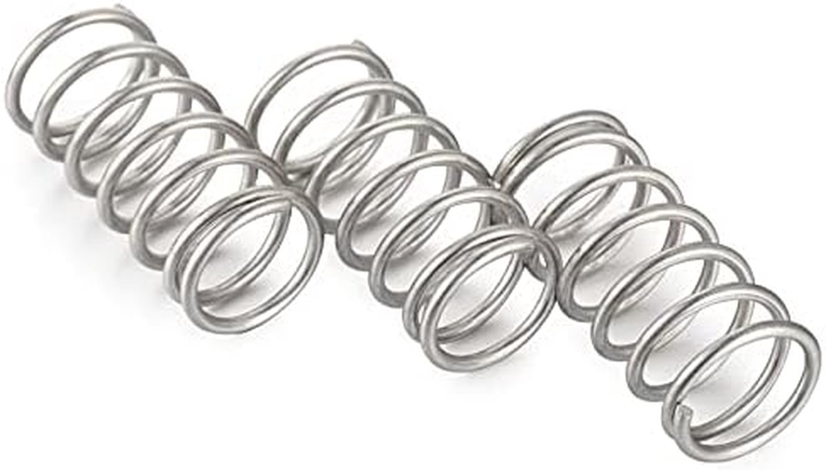 Drukveer Set - Compressieveren RVS - Reparatie en Onderhoud - 304 Roestvrij Staal - 10 stuks 1.4mm - Zilver